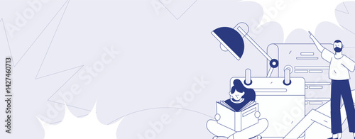 Education and learning people flat vector concept hand drawn illustration
