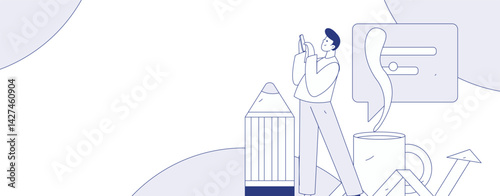 Education and learning people flat vector concept hand drawn illustration
