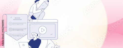 Education and learning people flat vector concept hand drawn illustration
