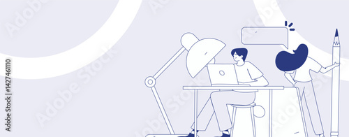 Education and learning people flat vector concept hand drawn illustration
