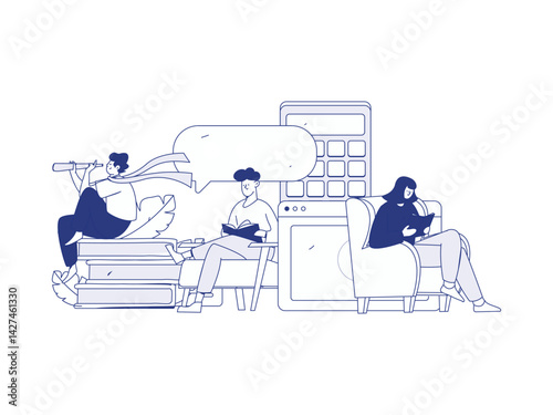 Education and learning people flat vector concept hand drawn illustration
