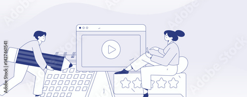 Education and learning people flat vector concept hand drawn illustration
