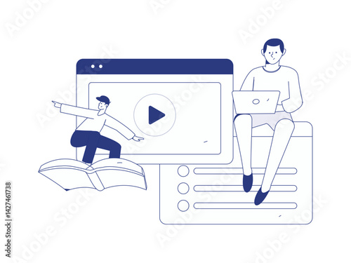 Education and learning people flat vector concept hand drawn illustration
