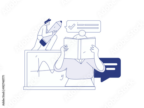 Education and learning people flat vector concept hand drawn illustration
