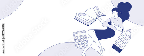 Education and learning people flat vector concept hand drawn illustration
