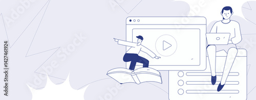 Education and learning people flat vector concept hand drawn illustration
