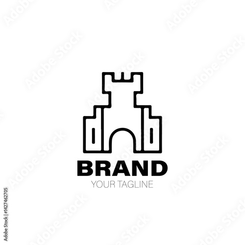 Castle Logo. Castle Logo Design. Castle Logo Brand. Castle Logo Vector Design Isolated on White Background