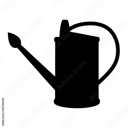 Silhouette of a garden watering can with rounded handle and spout