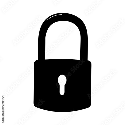 Simple black padlock illustration as symbol for safety and security purposes