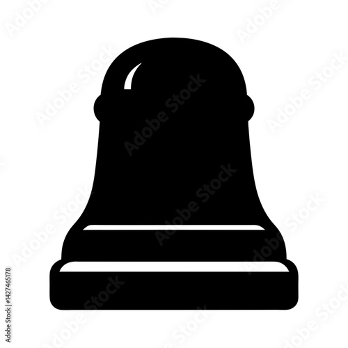A Black Salt Shaker Silhouette Standing Isolated on White Background