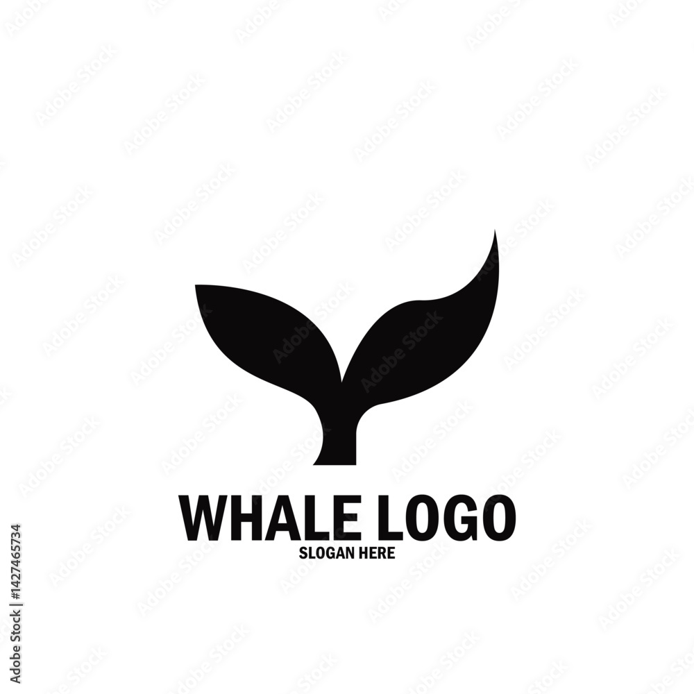 Obraz premium whale simple logo icon vector illustration template design