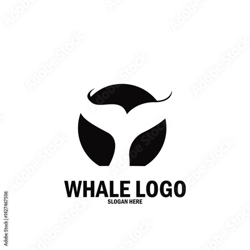 whale simple logo icon vector illustration template design