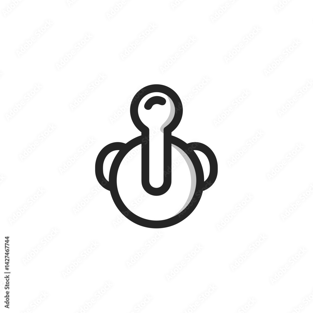 Minimalist Baby Pacifier Icon on White Background Minimalist Baby Pacifier Icon on White Background