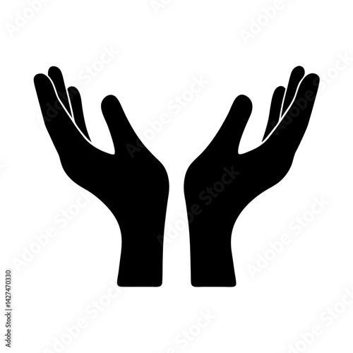 Two open hands reaching up, symbolizing offering, hope, or receiving something