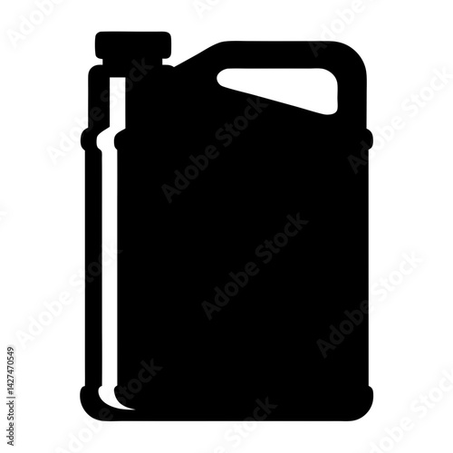 Black Silhouette of a Plastic Jug or Canister Container with Handle