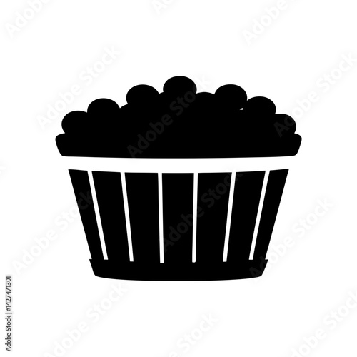 A Full Bucket of Something Wonderful in Black and White Illustration