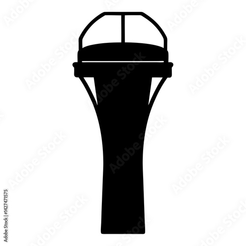 Silhouette of a historical water tower, potentially for fire suppression