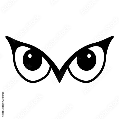 Sharp intense eyes in black and white staring intensely at viewer