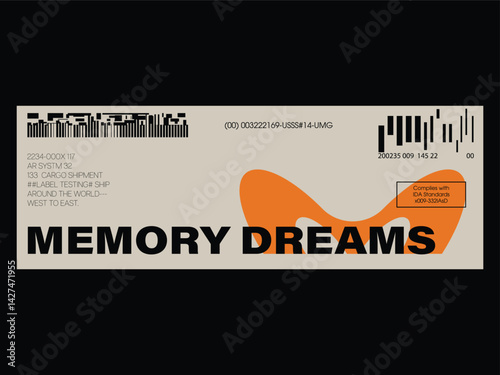 Label pack design. Vector graphic asset for streetwear design. Retro futuristic element in Y2K for apparel, clothing and poster design