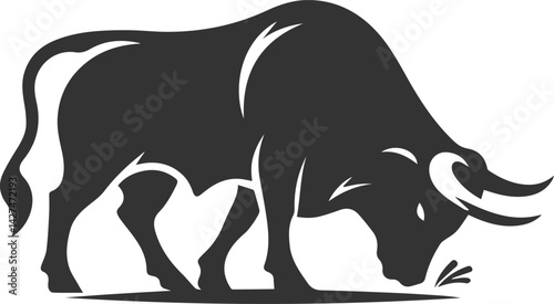 Angus cattle grazing silhouette