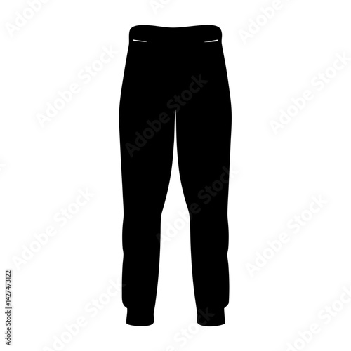 Black pants silhouette for clothing design and pattern creation idea