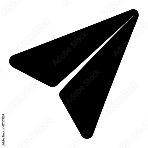 Iconic Black Paper Airplane Symbol for Sending Messages Digitally or Physically