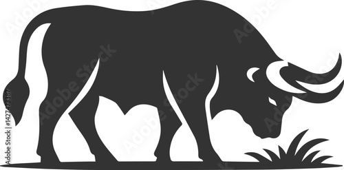 Angus cattle grazing silhouette