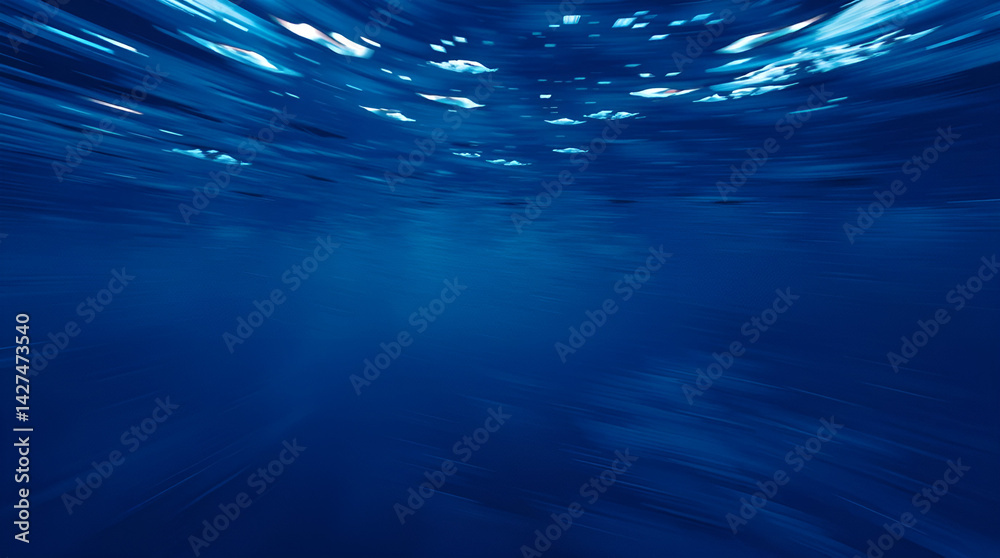 Obraz premium Dark blue ocean surface seen from underwater 