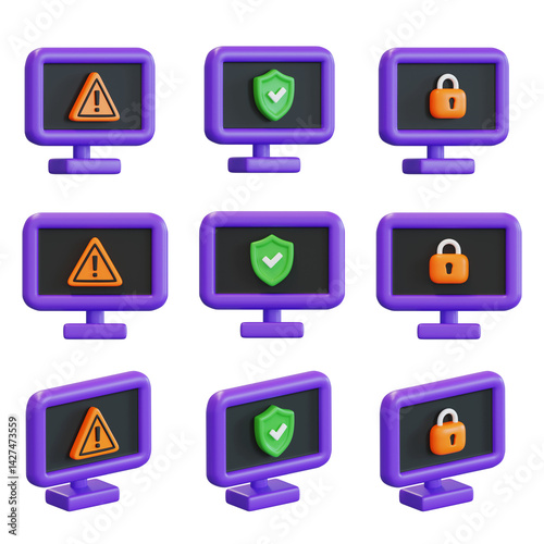 3D Graphics for Internet Security Related Computer Monitors
