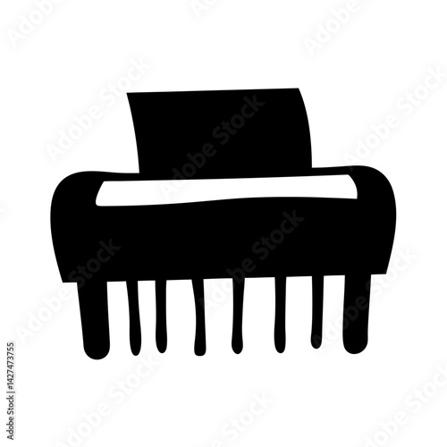 Simple black and white illustration of a hair clip or hair accessory