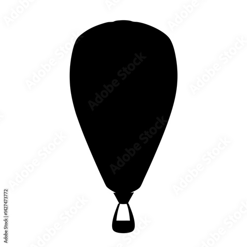 Silhouette of a Hot Air Balloon on a White Background Graphic
