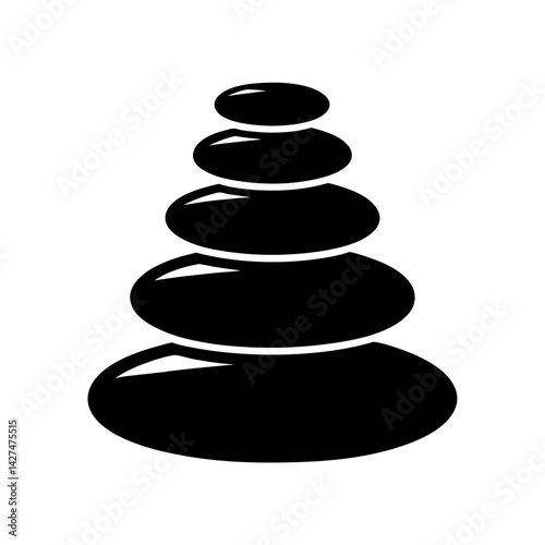 Zen Stones Balancing Silhouette for Wellness and Meditation Practice Illustration