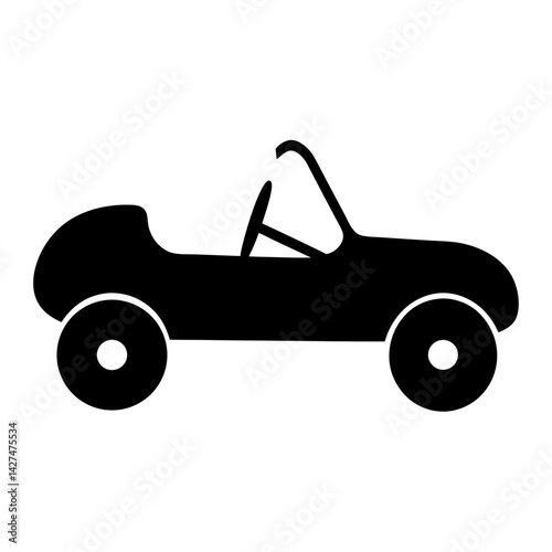 Minimalist icon of a convertible car showcasing a classic vintage design