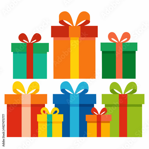 Set of 12 Colorful Gift Boxes