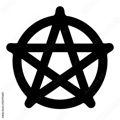 Apotropaic five pointed star in a circle, warding off evil spirits