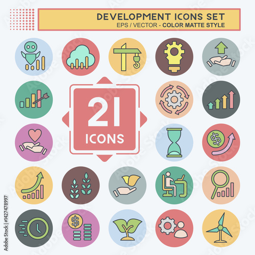 Icon Set Development. related to Education symbol. color mate style