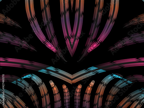 luxury traditional Indonesian Dayak batik design with aesthetic gradient background 