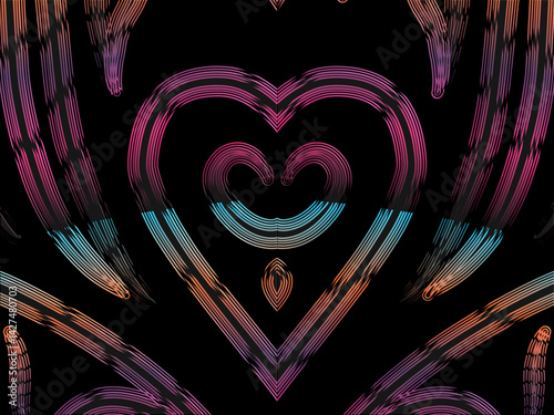 luxury traditional Indonesian Dayak batik design with aesthetic gradient background 
