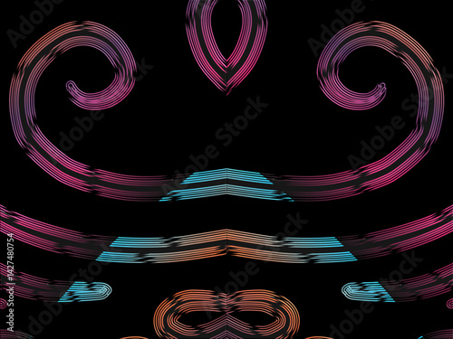 luxury traditional Indonesian Dayak batik design with aesthetic gradient background 