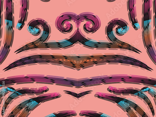 luxury traditional Indonesian Dayak batik design with aesthetic gradient background 