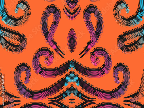 luxury traditional Indonesian Dayak batik design with aesthetic gradient background 
