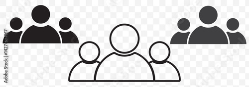 People icon set in trendy flat style. Persons symbol infographics website design, logo, app, UI isolated – for stock on Transparent Background. EPS 10.