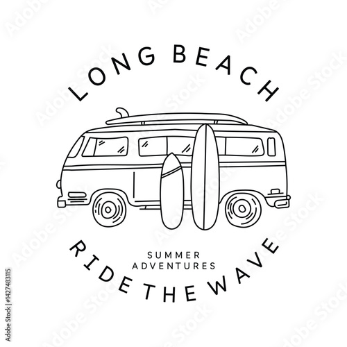 Photography Vector illustration on the theme of surfing and surf, t-shirt graphics, print, p