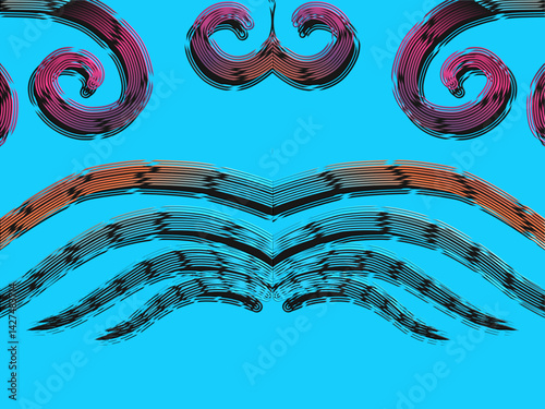 luxury traditional Indonesian Dayak batik design with aesthetic gradient background 