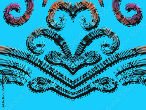 luxury traditional Indonesian Dayak batik design with aesthetic gradient background 
