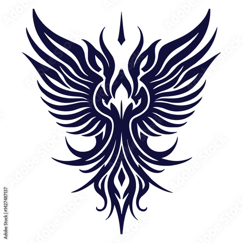 wings tribal tatto vector design