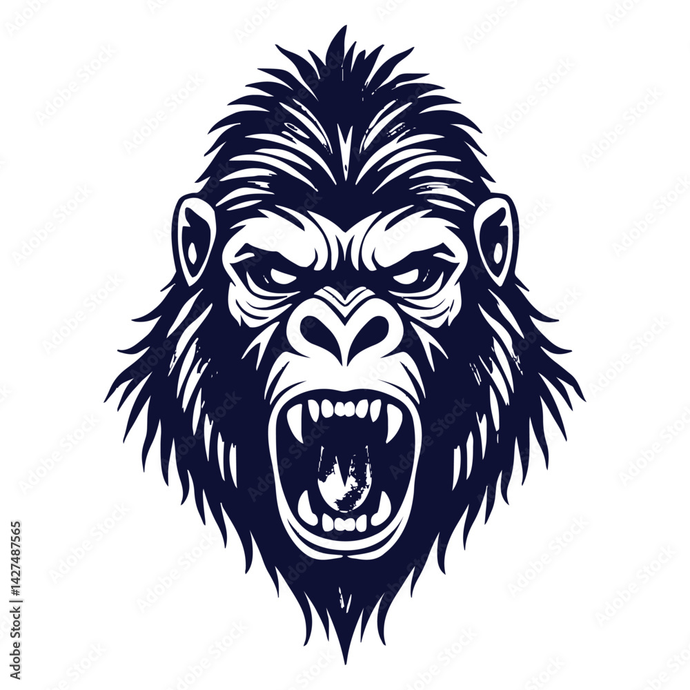 gorilla tribal tatto vector design