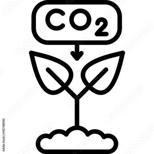 photosynthesis icon illustration design with outline