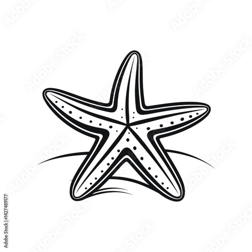 Summer Beach Seashell Starfish Outline Coloring Book