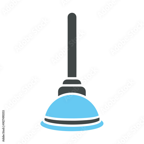 blue plunger isolated on white